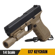 Glock G17-BlackSand Mini Gun Keychain 1:4 Miniature Gun Shape Pistol Keyring Pendant Ornament Gift  