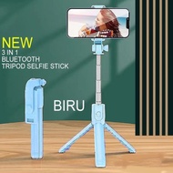 KOK [BISA COD GRATIS ONGKIR]  Tongsis Selfie Stick Tripod Bluetooth Tomsis Remote Control 3in1 Stand