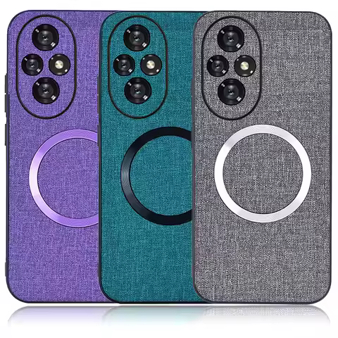 Magsafe Magnetic Plain Leather Case For Honor 200 Pro Honor 200 Honor200 Lite Luxury Wireless Chargi