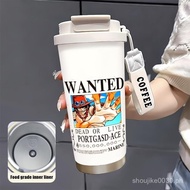 home dual drink cold and cute cartoon water cup heat-resistant 530ml high-end Luffy Cartoon Coffee M