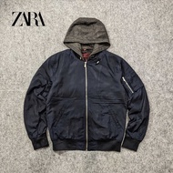 Zara Man - Jaket Bomber Hoodie Pria Keren Hangat Tebal Second Bekas - JB12