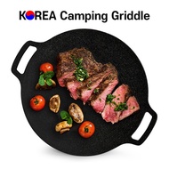 Korea Iron Coating Griddle Grill Pan Camping Grill 33cm ~ 40cm / Induction available / Induction Cooker/ BBQ Pan (Lacena / Kitchen art)