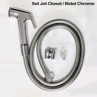 Jet Shower Head Toilet Set Water Hose Bidet Washer Chrome Bidet