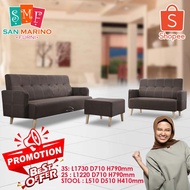 Ankara Brown 2+3 Seater With Stool Sofa L-Shape Fully Fabric Sofa / Lounge Chair / Relax Sofa / Rela