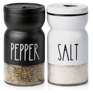 Farmhouse Salt and Pepper Shakers Set with Adjustable Lids Modern Home Country Kitchen Decor Cute Sh
