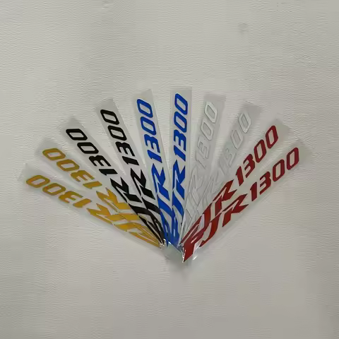 Vibrant "FJR1300" Lettering Stickers in Multiple Colors – Perfect for Customizing Motorcycle Fairing