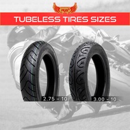 R8 TUBELESS TIRE SIZE 10 for E-BIKE"  2.75-10, 3.00-10 ZJST WITH SEALANT AND PITO (9861)