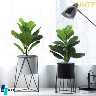 AINTP Artificial Fiddle Leaves Fig Tree, Plastic Vibrant Fake Ficus Tree, Green Plant Real Touch Del