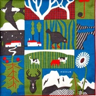 HBK繪風雙層手帕 鄉村風景|48X48CM|奇趣世界|獨特配色|日本製