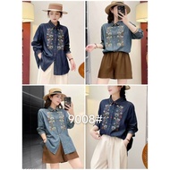 NEW SG15 9008 Embroidered Denim Shirt P75×L74cm