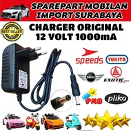 ORIGINAL CHARGER PLIKO ADAPTOR MOBIL MAINAN AKI CHARGE MOBILAN ANAK