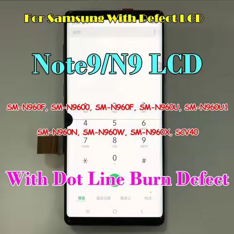 AMOLED With Defect For Samsung Note 9 N9600 N960U Display LCD Touch Screen Digitizer Assembly For Sa
