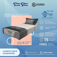 Four Star Sensation Tencel Ticking Fabric &amp; Memory Foam Encasement &amp; Edge Guards Mattress - Single, Super Single, Queen &amp; King size with optional bed frame. Free Delivery &amp; Installation. 15 Years Limited Warranty.