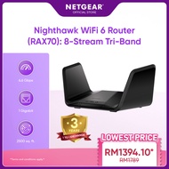 Nighthawk Tri-Band AX8 8-Stream AX6600 WiFi 6 Router - (RAX70-100EUS)