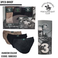 SANTA BARBARA POLO & RACQUET CLUB Cotton Underwear Brief 3 Pieces SBB-303