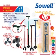 Sowell Deluxe Crutches (SC-CR07)(Walking Stick with 3 leg)(Tongkat 3 kaki)