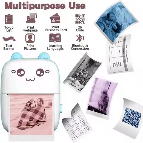 Photo Printing | Wireless Connection | Inkless Kit USB Charging Thermal Printer 200dpi Photo and Lab