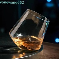 JERON Cognac Glasses Cup, Rotating European Style Irregular Whiskey Wine Glass, Bar Accessory Tumble