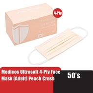 Medicos UltraSoft 4ply Face Mask (Adult) 50's - Peach Crush