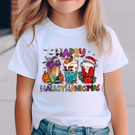 2025Cozy Holiday Print Tee - Soft, Breathable, Short Sleeve, Rounew23 D3XC