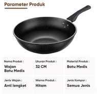 GLC Wajan Wok Pan Marble 32cm Panci Penggorengan Anti Lengket