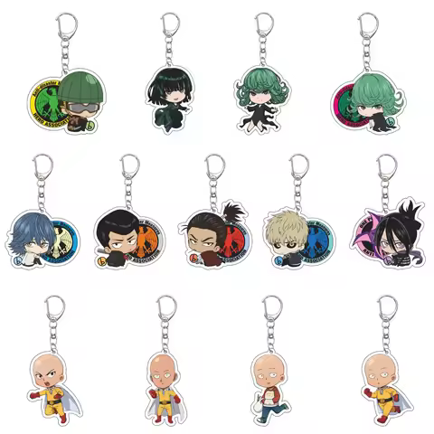 55MM Anime ONE PUNCH MAN Keychain Saitama/Genos/BLAST/Tatsumaki Key Chain Acrylic Model Plate Christ