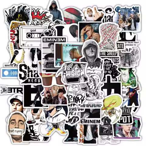 60Pcs Hot Eminem Rapper Stickers for DIY Stationery Motorcycle Travel Luggage Phone Guitar Laptop Gr