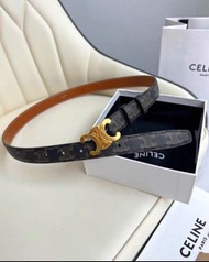 💜CELINE 賽琳腰帶 寬2.5CM 牛皮 凱旋門 黑色 女士 女款 皮帶 禮盒 送禮 節日 生日 Women's belts gift boxes gifts holidays birthdays