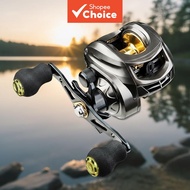 Saltwater Fishing Reel AK2000 Metal Baitcasting 7.2:1 High Speed 200kg Max Grey Gold Drag Left Hand 