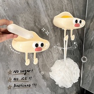 Cute Cloud Soap Box Wall Hook Smiling Face Hook Dual-use Storage Hook Bathroom supply