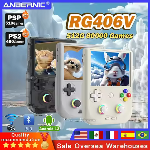 ANBERNIC RG406V Handheld Game Console 4’’IPS Touch Screen Android 13 Unisoc T820 64-bit Game Player 