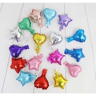 HEART BALLOON 12CM, STAR BALLOON 12CM FOR BIRTHDAY, PARTY DECORATION, STAR-SHAPED ALUMINUM BALLOON, 