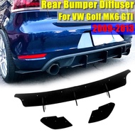 For Volkswagen VW Golf MK VI GTI 6 GTI Golf MK6 GTI Car Rear Bumper Diffuser Flag Spoiler Splitter A