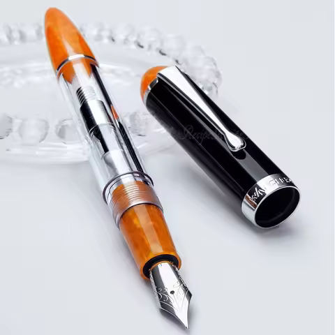 New Wancher Transparent Acrylic Resin Fountain Pen F 0.5MM Nib Ink Pen JOWO Pen Tip Writing Statione