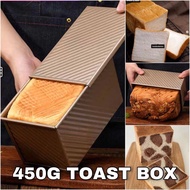 SF_ Toast Box Non-Stick Chefmade Loaf Pan Tin Pullman Boxtray Bread Home Bakeware Tool Corrugated Bread 450g With Lid