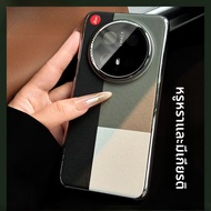 DAIMANG | เคสโทรศัพท์หนัง PU บางเฉียบพร้อมฟิล์มกระจกป้องกันเลนส์สำหรับ Xiaomi 15 Ultra ดีไซน์สีบล็อก