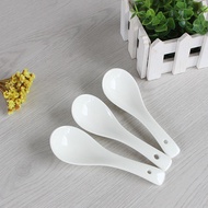 Soup Spoon Chinese Spoon 10pcs Porcelain Pure White Tableware Kitchen Home / Creative Small Spoon Chinese Style Bone China Dinner Soup Spoon / Factory Direct Sales Household Bone China Spoon Hotel Ceramic Spoon Restaurant Soup Spoon Meal Spoon