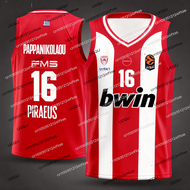 2026 Greece Olympiacos  Basketball Jersey Vest European Competition Jersey Kids Basketball Jersey Ki