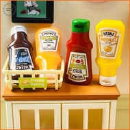 [LS] 4Pcs Dollhouse Miniature Strawberry Sauce Jam Jar Kitchen Food Accessories For Dolls House Deco