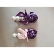 珍珠玫瑰发夹 鸭夹 Pearl rose hairpin