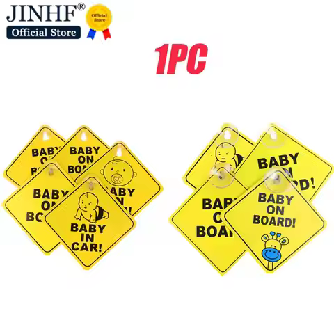 Hot sale 1PC Baby On Board Sign with Suction Cup Car Window Yellow REFLECTIVE Warning Sign Safe Driv