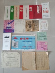 1957年馬錦燦.舊收據..華比銀行連郵票..金冠牌冷氣機市政局選舉投票怎樣領取香港政府出世紙等..請自行出價錢..r..箱