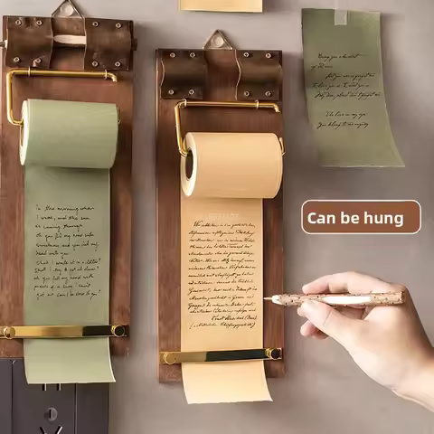Vintage Sticky Note Clip Hanging Roll Paper Sticky Note No Sticky Ins Wind Board Note Blank Notepad