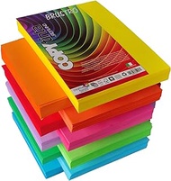 BRUSTRO Copytinta Colour Paper A4 Size 80 GSM Mixed Bright Colours 40 Sheets Pack (10 cols X 4 Sheets) Double Side Colour for Office Printing, Art and Craft.