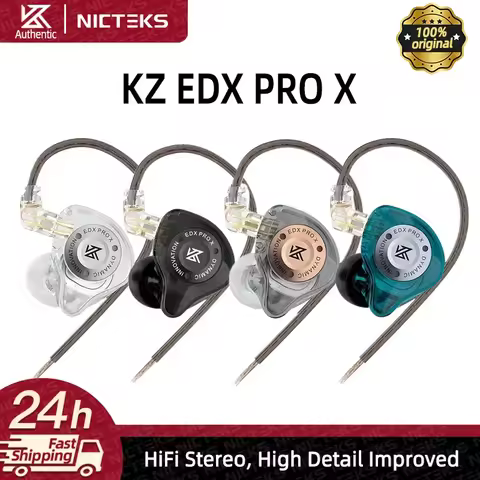 KZ EDX PRO X Wired Earbuds Dynamic Drive Earphone HIFI Bass Sport Noise Cancelling Headset With MIC 