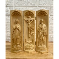 Mini Catholic altar set Mother of Lourdes - crucifixion - holy giuse