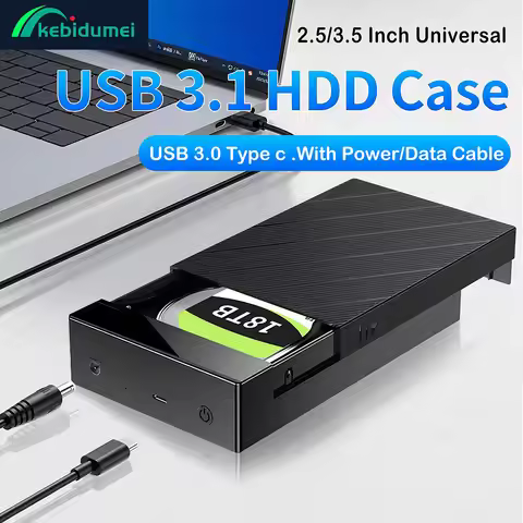 Kebidumei 2.5/3.5 inch Hard Disk Enclosure 5Gbps SATA To USB 3.0 Hard Drive Case Adapter 22TB Expans