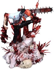 Denji Figure, Furious Fighting Kneeling Denji Action Figures 30cm/11inch Handmade Statue Collection