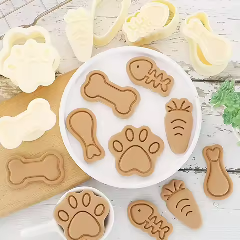 Pet Biscuit Mold Cartoon Cat Paw Dog Bone Chicken Leg Small Fish Homemade Dog Snack DIY Baking Mold