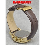 Ready Stock = Watch Strap Calfskin Genuine Leather Male Brown 20mm Alternative fossil fossil Watch Chain BQ1009 Gold Universal